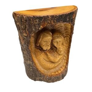 hand-carved olive wood Holy Family, Bethlehem, Joseph Mary Baby religion unique